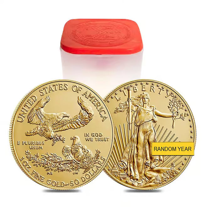 Gold American Eagle roll of 20 presentation